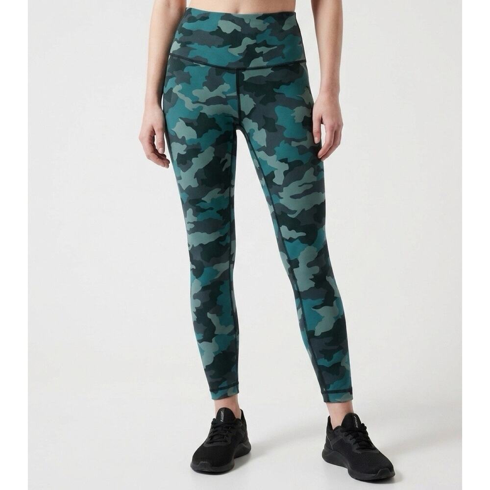 Lululemon Camouflage High Rise Ankle Leggings Green Black SZ 6